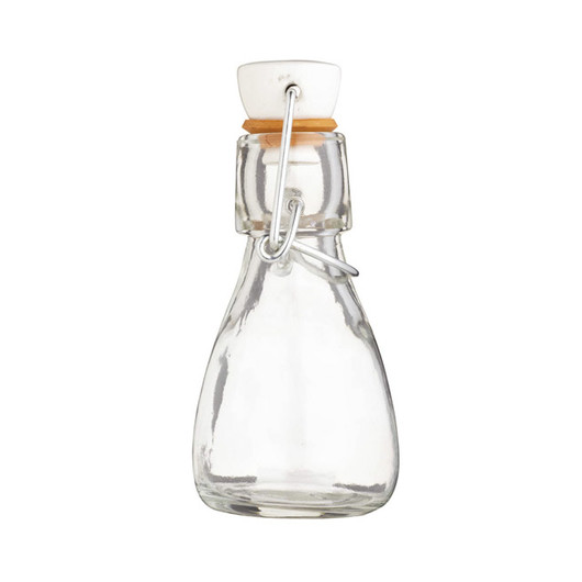 HM Бутылка стеклянная с керамической пробкой и зажимом 80мл (11,5см)  (арт. 161833)