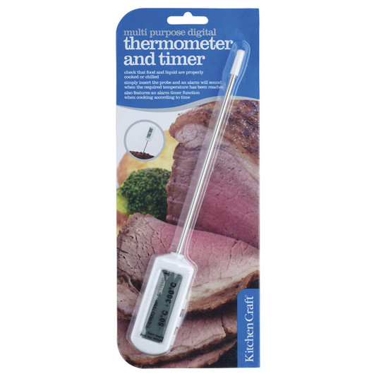 KC Термометр с таймером электронный цифровой для продуктов  (арт. 127723)