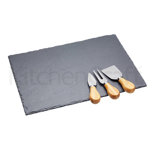 MC Artesa Набір для сиру з грифельною сервірувальною дошкою і трьома ножами, 35 * 25 см  (арт. 603708)