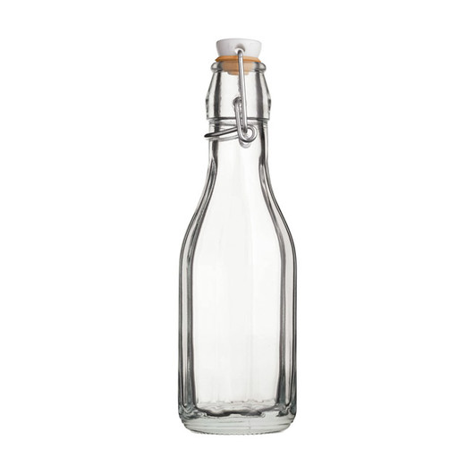 HM Бутылка стеклянная с керамической пробкой и зажимом 250мл (21см)  (арт. 450517)