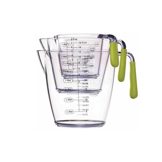 CW Набір мірних склянок 3 одиниці зелений